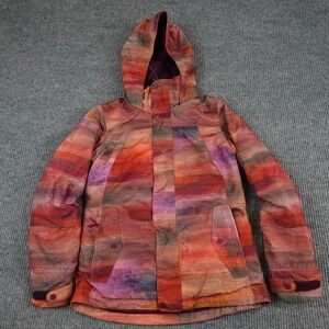 Burton Jacket Womens Small Tie Dye Print Hooded Insulated Jet Set Ski Snow
